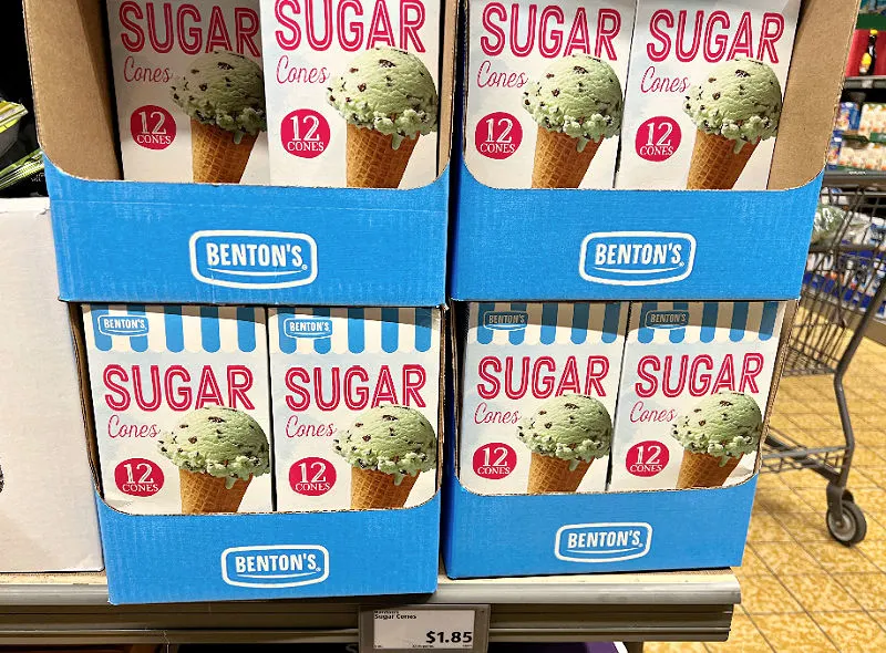 sugar cones at aldi