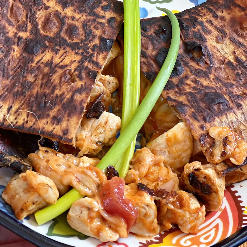 chicken tikka masala grilled cheese wraps with chicken spilling out