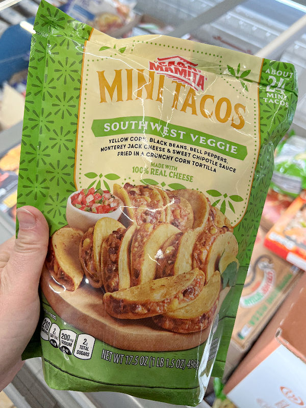 frozen mini tacos, southwest veggie style