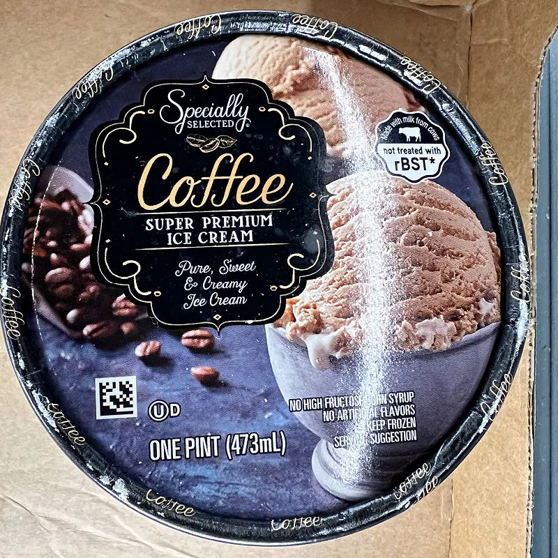 pint of premium coffee ice cream
