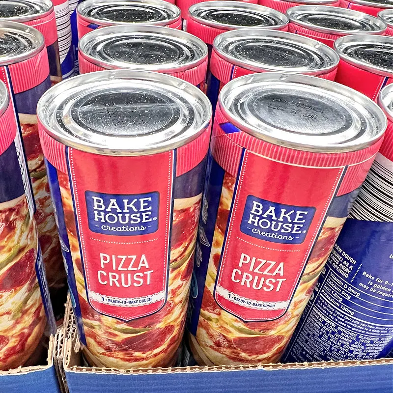 refrigerated pizza crust in a can