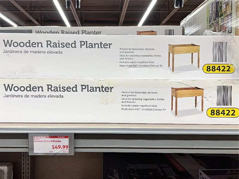 wooden raised planter