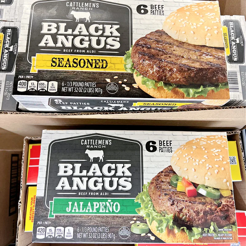 black angus seasoned beef patties