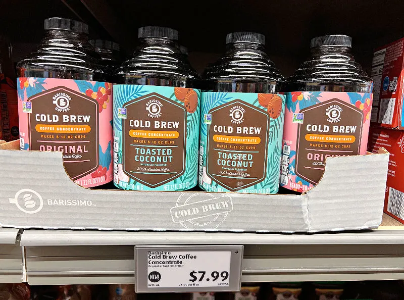 cold brew coffee concentrate at aldi