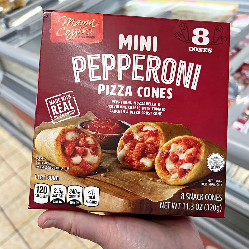 pepperoni pizza cones