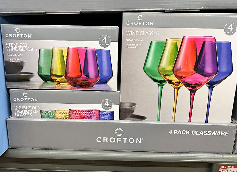 Rainbow Assorted Wine Glass Set/4