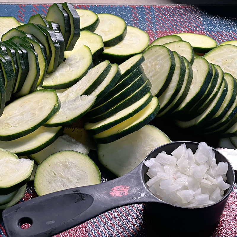 thinly slice the zucchini