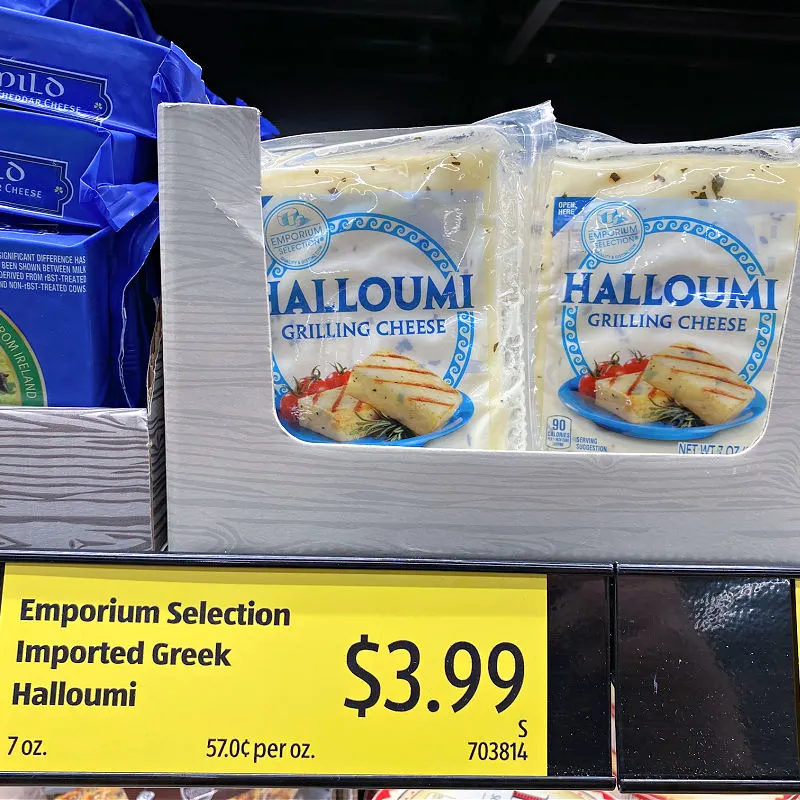 aldi halloumi on the shelf