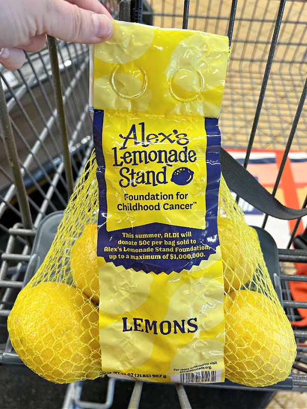 alex's lemonade stand branded lemons at aldi
