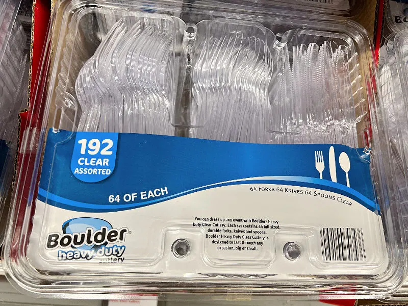 clear cutlery at aldi