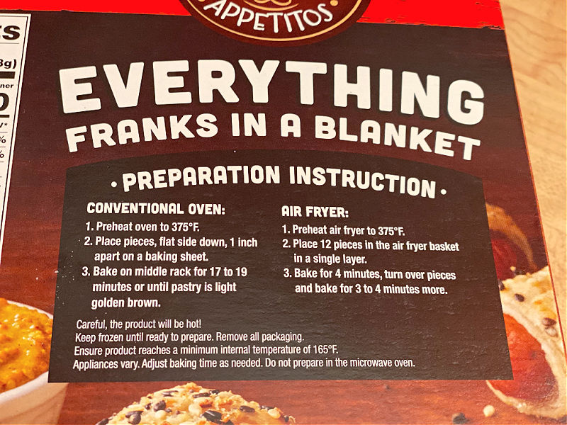 aldi everything franks in a blanket cooking instructions