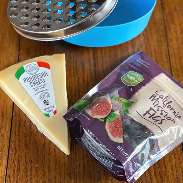 figs parmesan and cheese grater