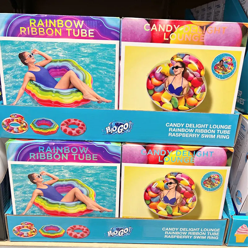 ribbon tube and candy lounge pool floats
