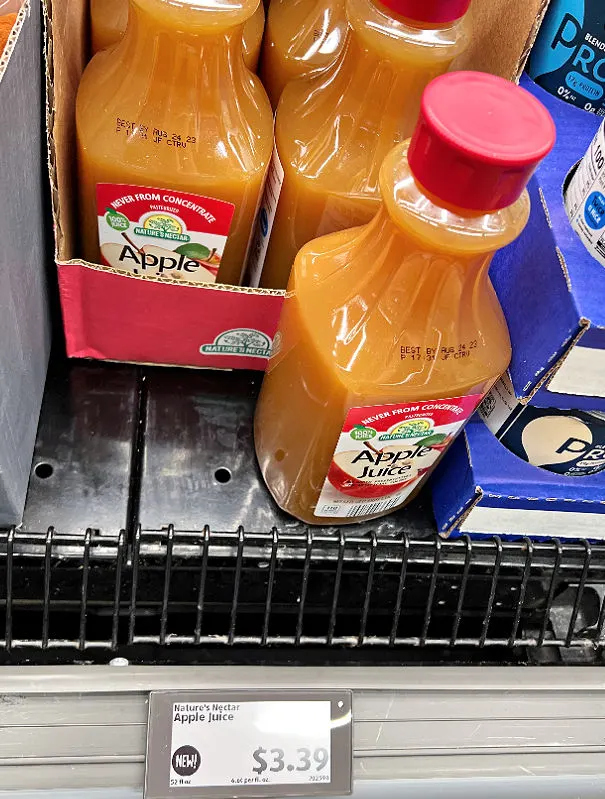 refrigerated apple juice