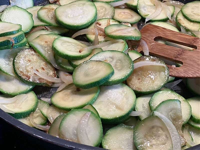 saute zucchini for five minutes