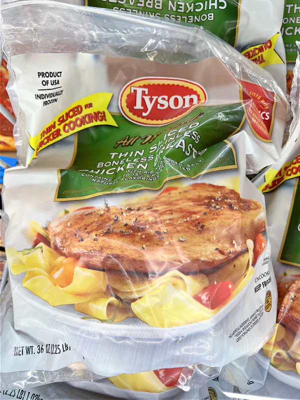 tyson thin sliced frozen chicken breast