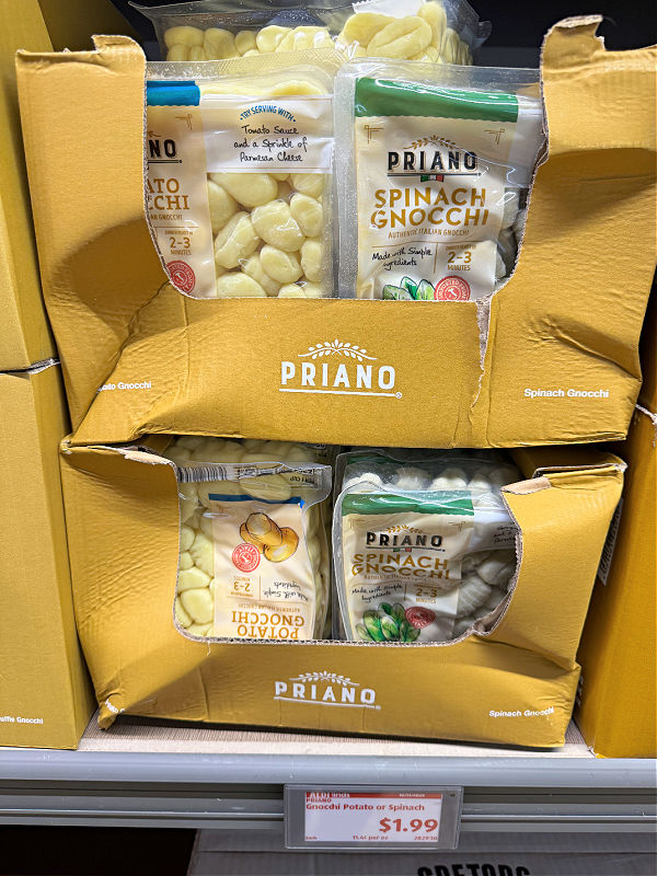 gnocchi on the shelf at aldi
