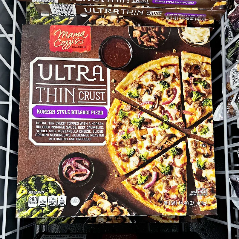 korean style bulgogi pizza at aldi