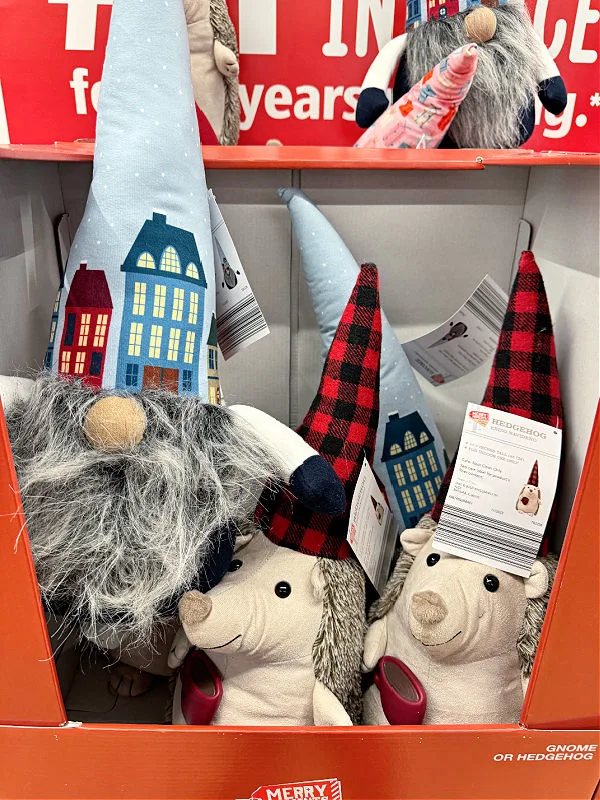 aldi christmas gnomes and hedgehogs