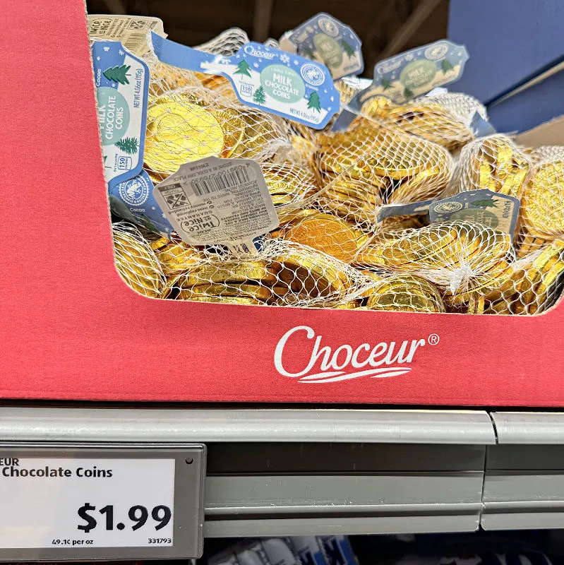 chocolate coins at aldi make chanukah gelt