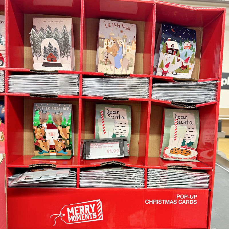 pop-up Christmas cards at aldi